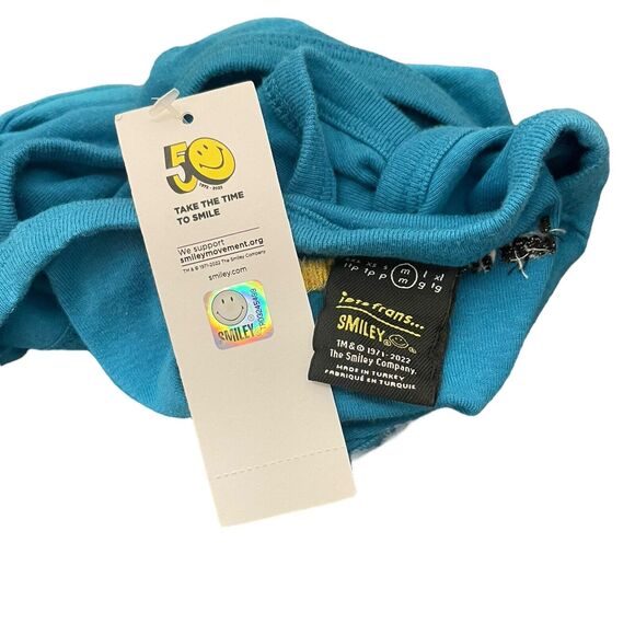 Urban Outfitters iets frans... Smiley Cropped Tank Top Blue NWT Womens Medium - Picture 4 of 11